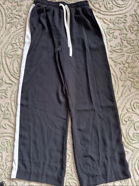 ASOS Black Track Pants with White Side Stripe